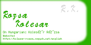 rozsa kolesar business card